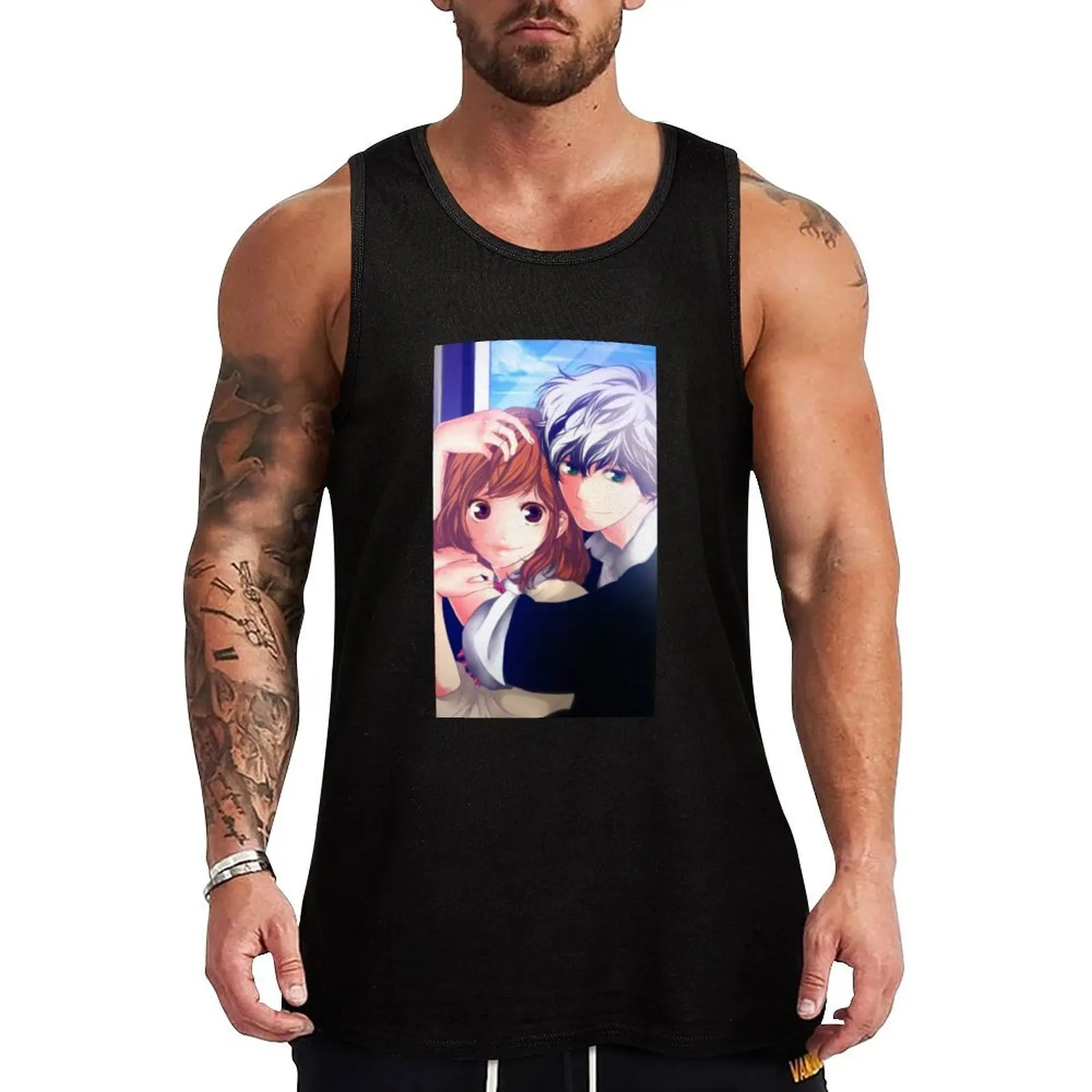 Ao Haru Ride Blue Spring Ride Tank Top Camiseta sin mangas sencilla, suave y transpirable, para uso diario