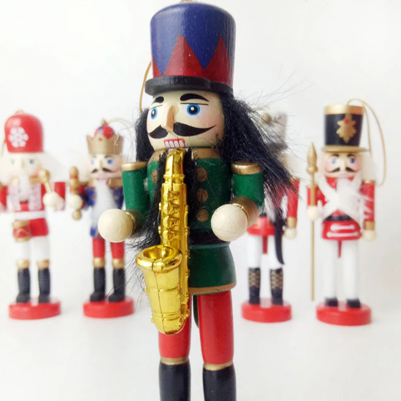 1Pc Nutcracker Soldier Children's Christmas Gift Holiday Decoration Christmas Pendant Glittering Powder Ornament