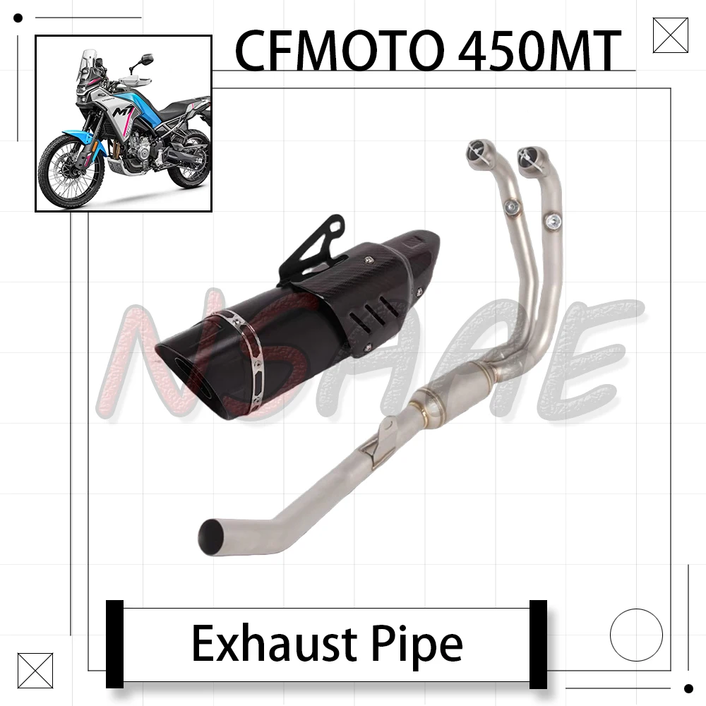 

New For CFMOTO 450MT MT450 450 MT Motorcycle Modification Exhaust Mid-Tail Exhaust Pipe Titanium Alloy Full Exhaust