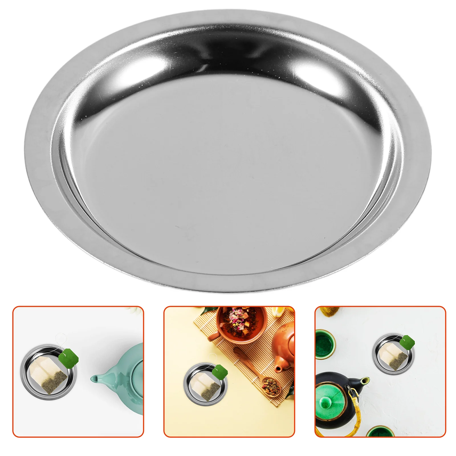 Stainless Steel Tea Bag Dish Coffee Table Tray Containers for Bags Accessories Saucer for Dinner Camping Outdoor