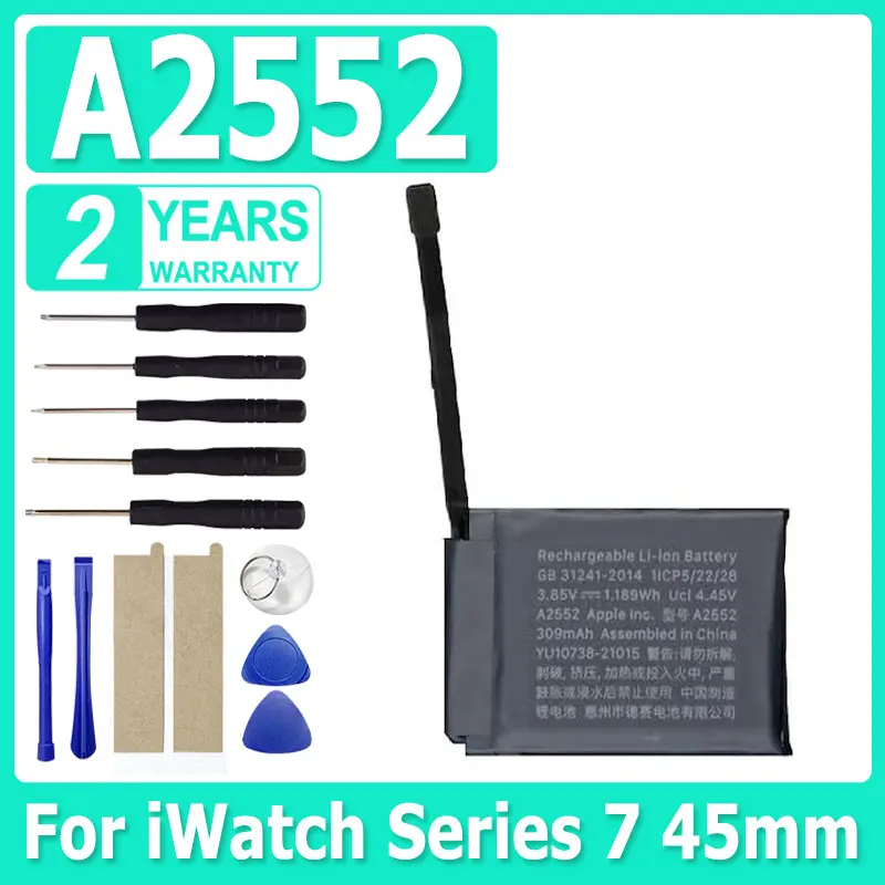 

A2552 For Apple Watch Series 7 Series7 45mm 309mAh Replacement iWatch Battery + Free Tools
