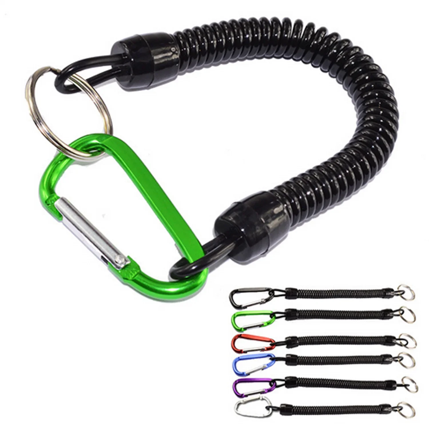 1PC Tactical Retractable Spring Elastic Rope Tool Outdoor Hiking Camping Anti-lost Key Chain Backpack Spring Strap Fishing Rope