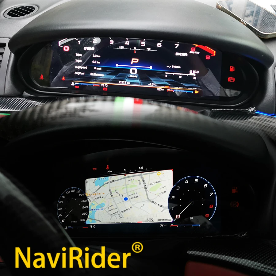 

For Maserati Gran Turismo GT 2007-2017 Digital Dashboard Panel Speedometer LCD Instrument Virtual Cockpit Clock Cluster Carplay