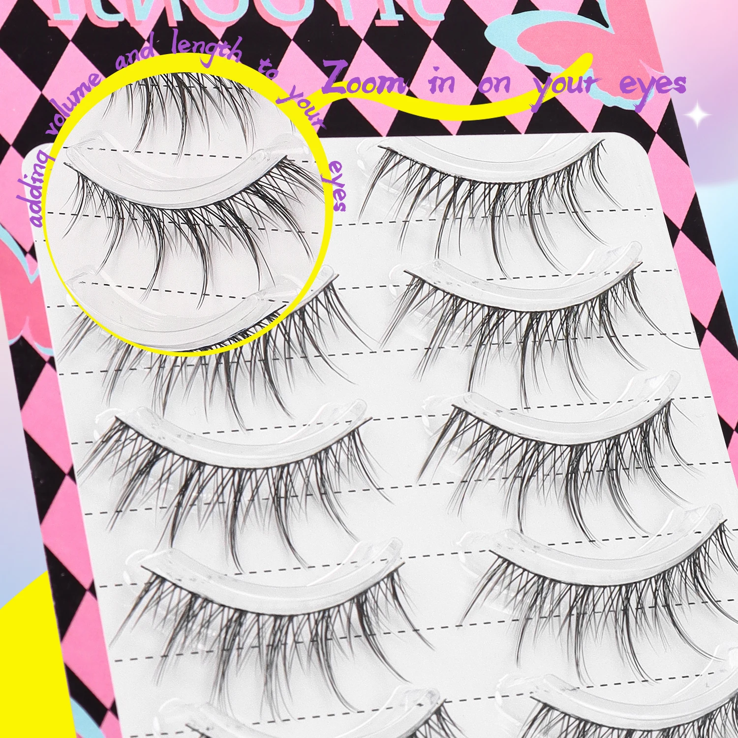 5 Pairs of Natural False Eyelashes, Japanese and Korean Style Fairy Eyelashes with a Mother-Birthed Look, One-Piece False Eyelas
