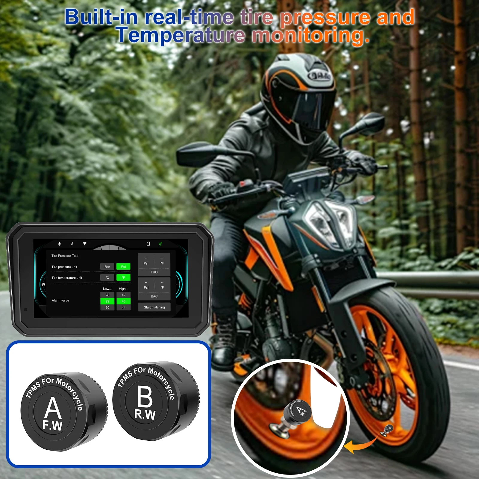6 pulgadas portátil IPX7 impermeable motocicleta GPS navegación soporte inalámbrico Carplay Android Auto DVR unidad grabadora Moto TPMS DVR