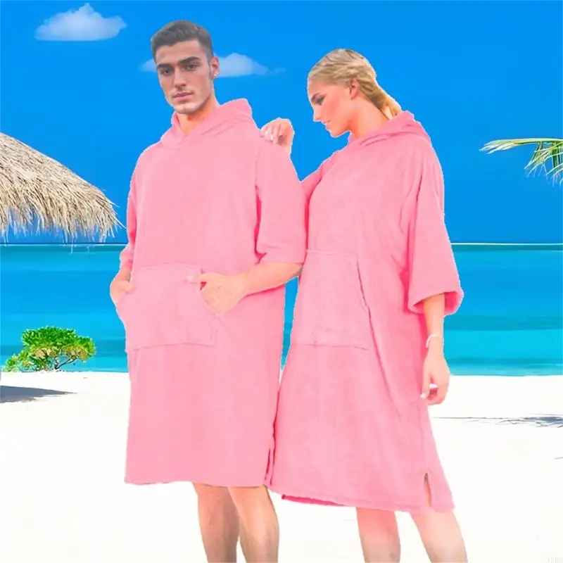 High Performances Microfiber Bathrobe Absorbs Water Fast for Pool Beach 4XBB