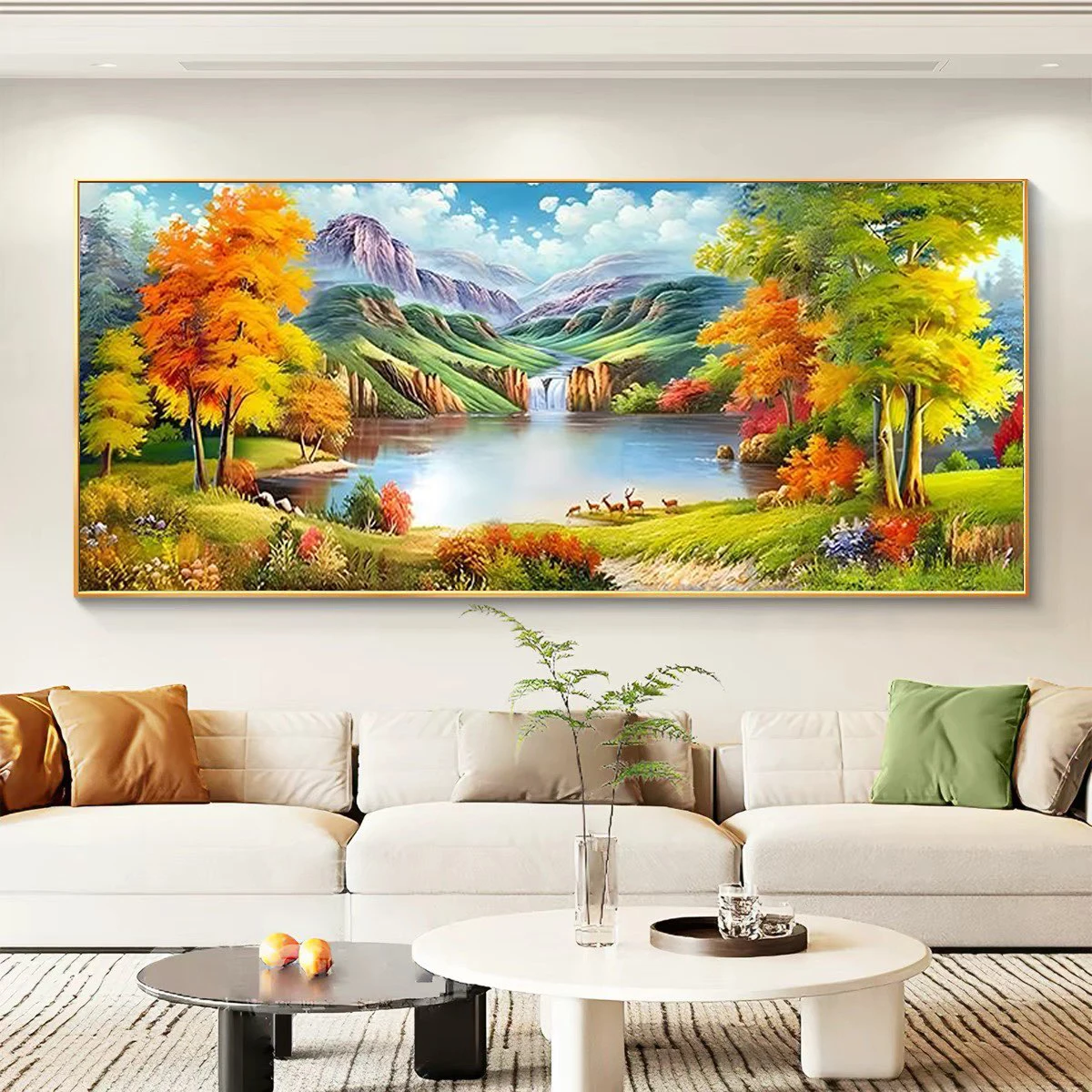 

Modern Simplicity Diamond Painting Handmade Cross Stitch Living Room Landscape Wind Fortune Telling No Frame Home Fabric