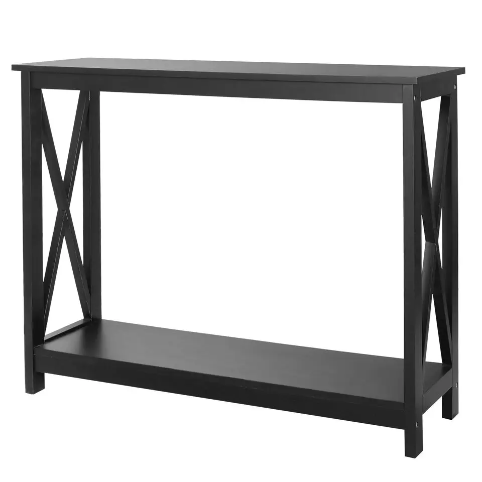 Console Table Accent Side Stand Beside Wall Display Storage Shelf Entryway