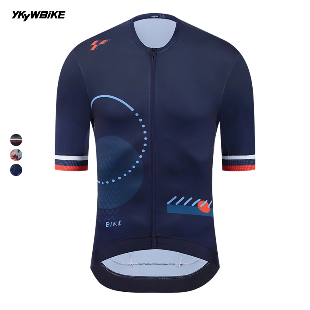YKYWBIKE Men\'s Colorful Cycling Jersey Fashionable Race Level Road Bike Short Sleeve Shirt Bicycle Jersey MTB Cycling Clothing
