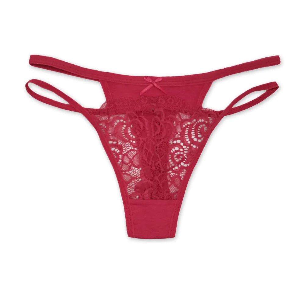 Laço transparente G Corda Tanga para Mulheres, Roupa Interior Sexy, Oco Out Calcinhas, 7473, 5 Pcs