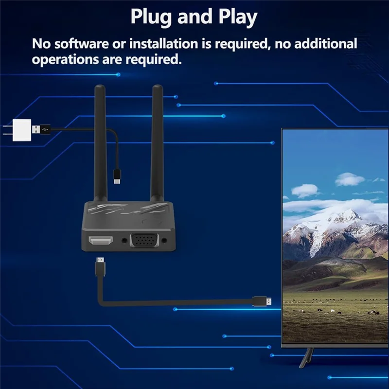 

B92B-1080P Wireless Display Dongle Adapter,2.4G/5G Wireless Receiver Plug & Play,For Smartphone, Laptop HDTV Projector