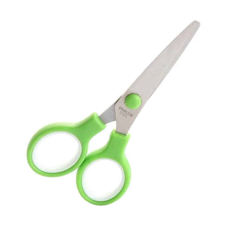 5pcs Plastic Handle Hand Scissors Stainless Steel Office Scissors Students Paperscissors Children Safety Scissors Customization