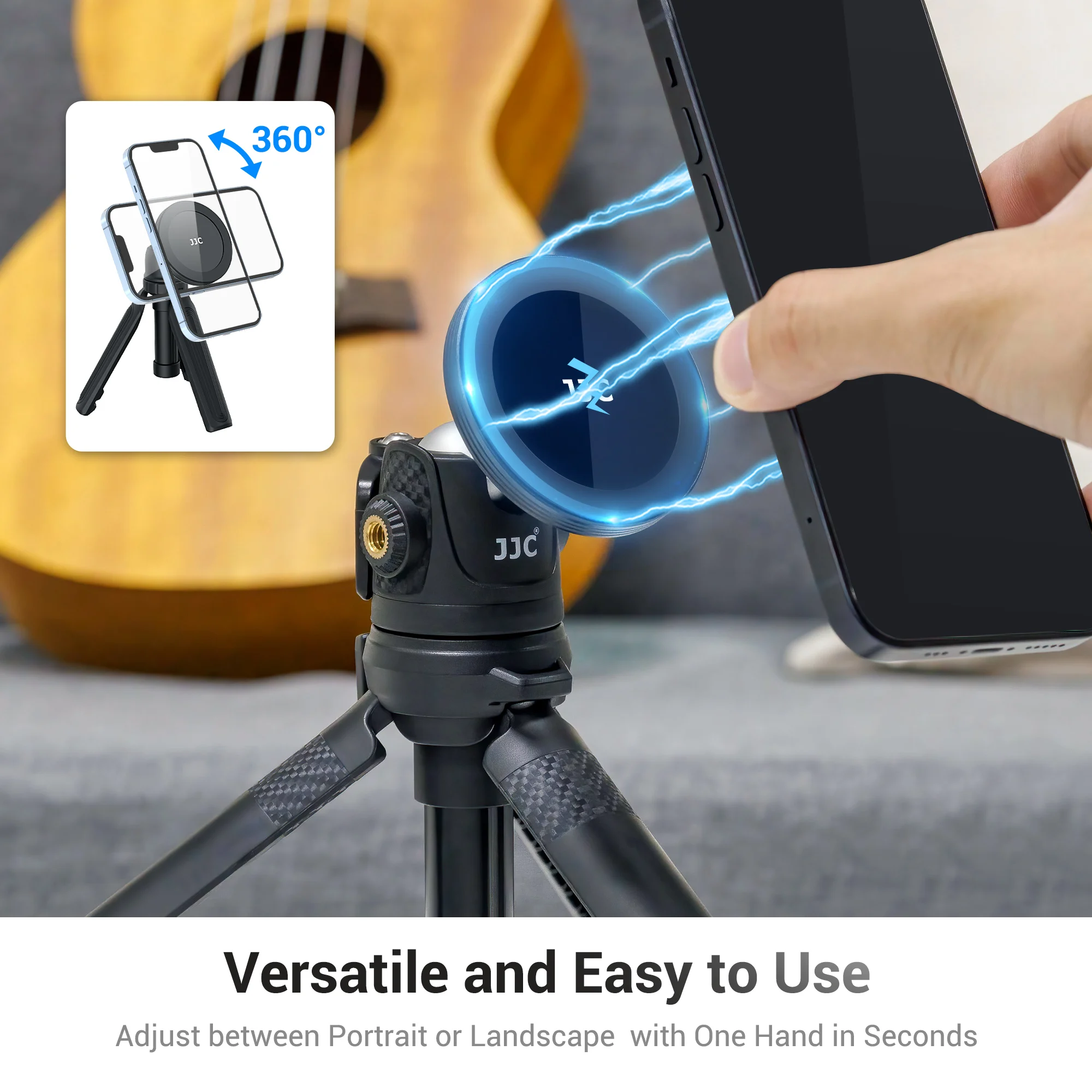 JJC 1/4 Magsafe برغي المغناطيسي جبل حامل آيفون 14 برو ماكس/12 13 برو ماكس 4.4 رطل شفط المغناطيس حامل selfie ترايبود جبل