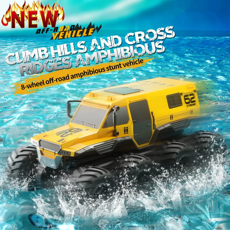 

8-Wheel Off-Road Vehicle Land And Water Amphibious Remote Control Vehicle High Speed Stunt Vehicle Outdoor Climbing Toy Car