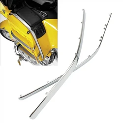 Motorcycle Side Box Trim Connecting Fairing Bow Shaped Chrome Strake Decoration For Honda Goldwing GL1800 GL 1800 2001-2011 2010