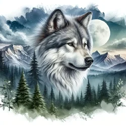 RUOPOTY 5D Diamond Painting Animal Wolf Head Full Round/Square Diamond Modern Home Decoration Wall Decoration Painting