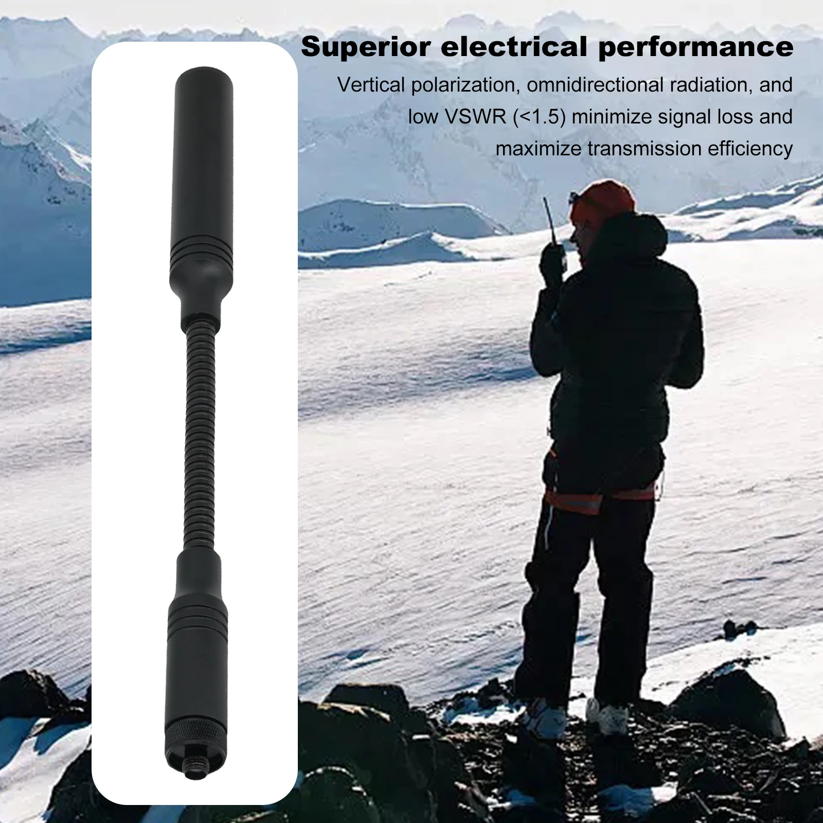 SMA-F Dual Band VHF/UHF Tactical Gooseneck Antennas for Outdoor Use Hamstick Antenna Compatible for AT-23G/AT-33G/AT-40G