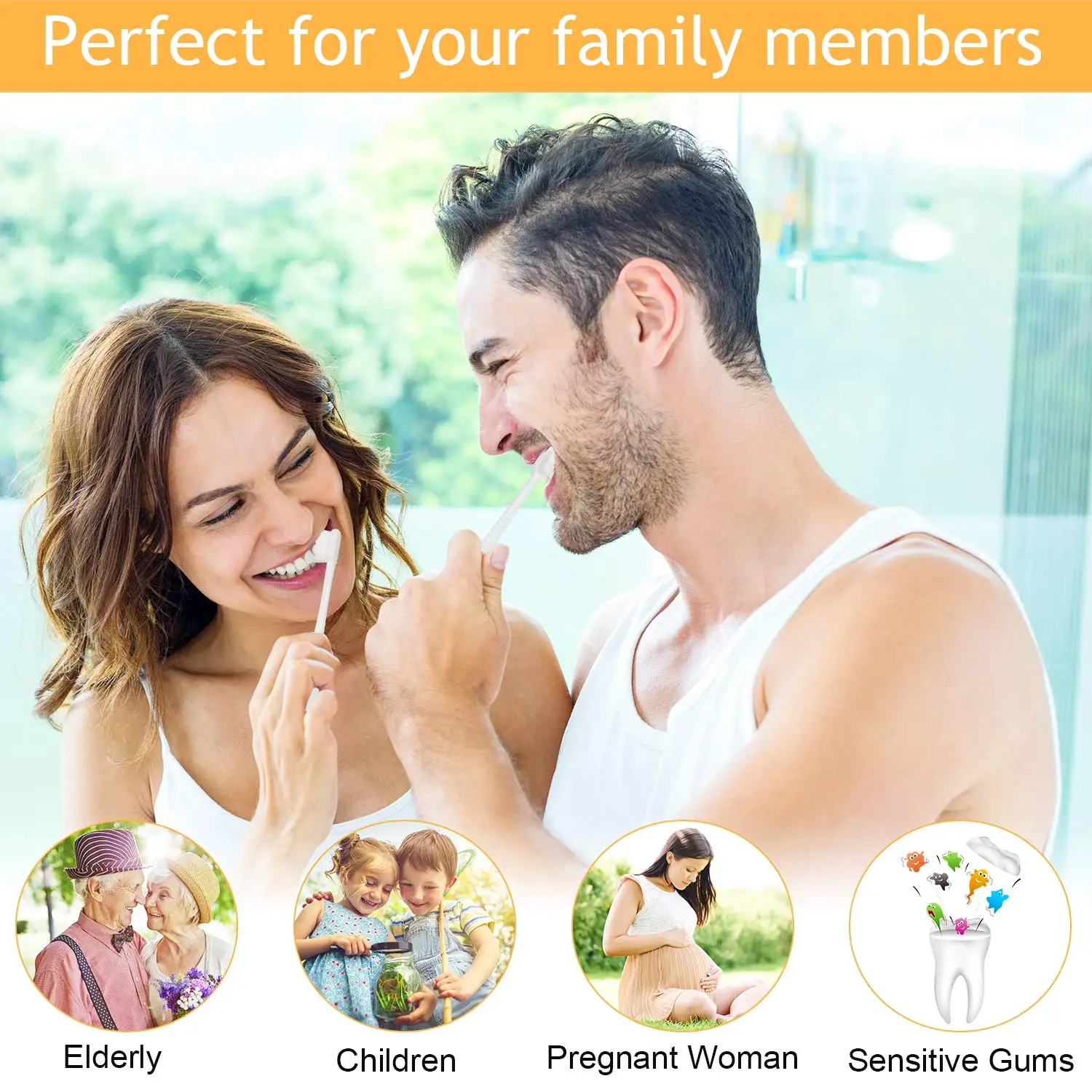 Cabezal de cepillos de dientes súper suaves, paquete familiar blanco, cepillo de dientes para el hogar, cerdas suaves, cepillo de dientes de viaje, cabezales de cepillo de dientes