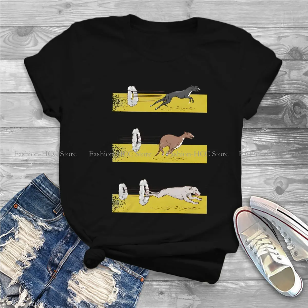 Greyhounds Dog Polyester TShirts Classic Print Men's T Shirt Funny