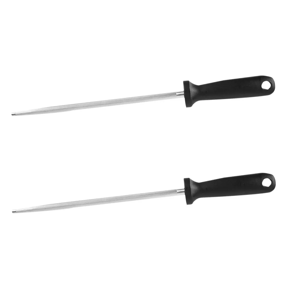 2Pcs Premium PP Handle Stainless Steel Sharpening Rod for Kitchen Knives Honing Stick Chef Tool High Efficiency Cutter Sharpener