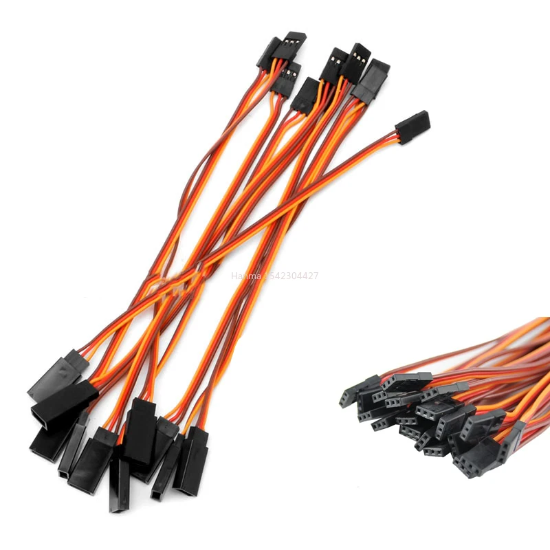 22Aeg 10Pcs 100 /150 / 200 / 300 / 500 / 1000Anti-loose 60 Core Servo Extension Lead Wire Cable for RC Futaba JR Male To Female