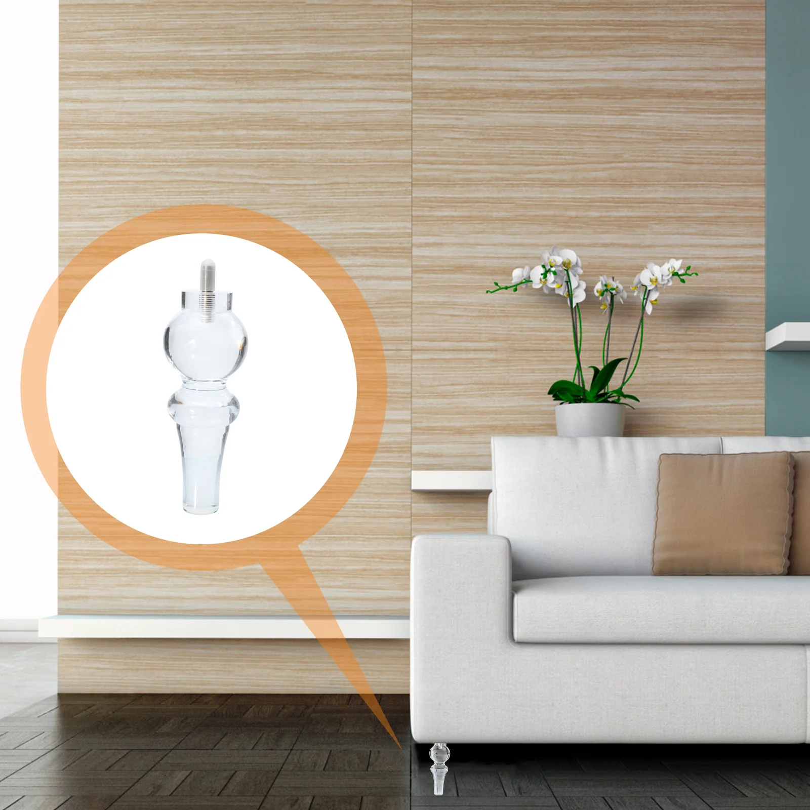 

1pc Crystal Sofa 68x180mm Transparent Acrylic European Style Furniture Support Sofa Support Legs Replacement Cabinet Feet