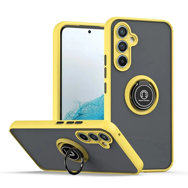 Shockproof Armor Matte PC Case For Samsung Galaxy A57 A16 A26 A36 A56 A15 A25 A35 A55 A54 A53 A52 A17 Magnetic Ring Holder Cover