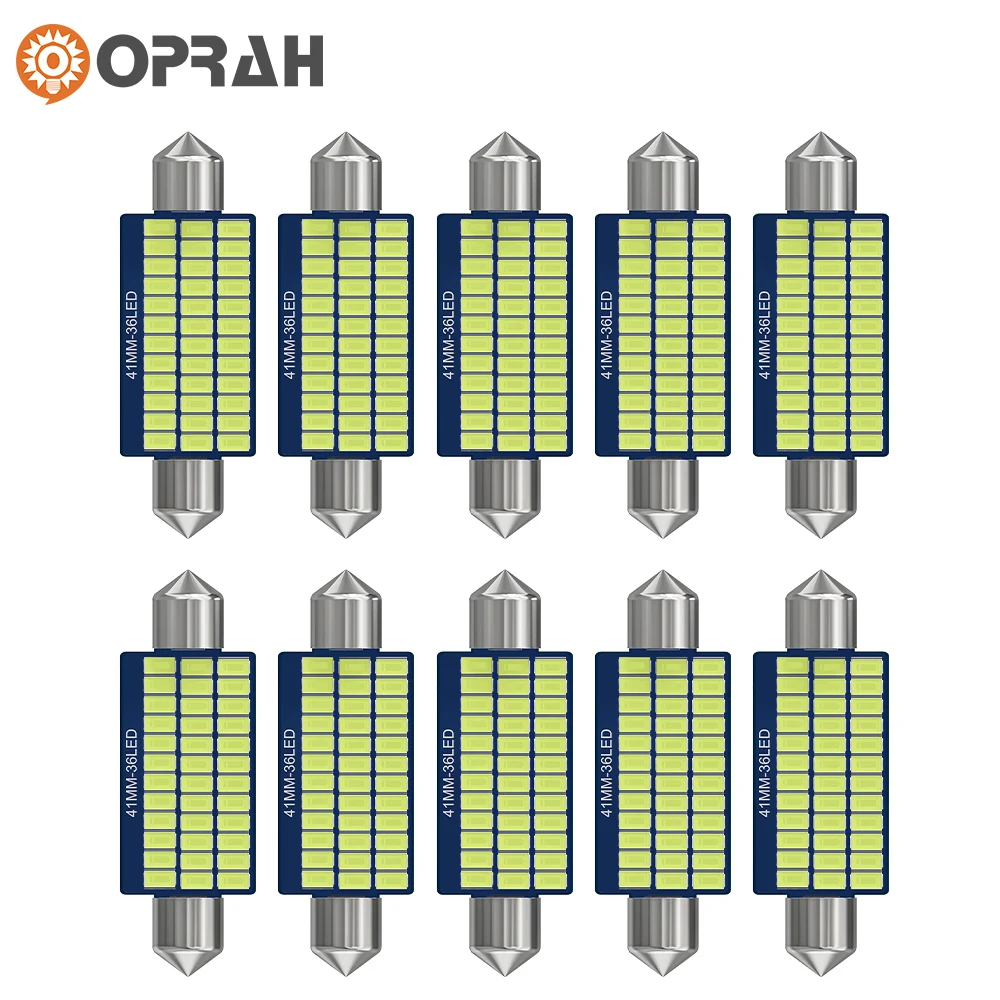 

Oprah 10 шт. светодиодный Festoon C5W C10W Автомобиль светильник 31 мм 36 мм 39 мм 41 мм Canbus Автомобильный интерьер купольная лампа номерной знак лампа 12 В белый 6000K