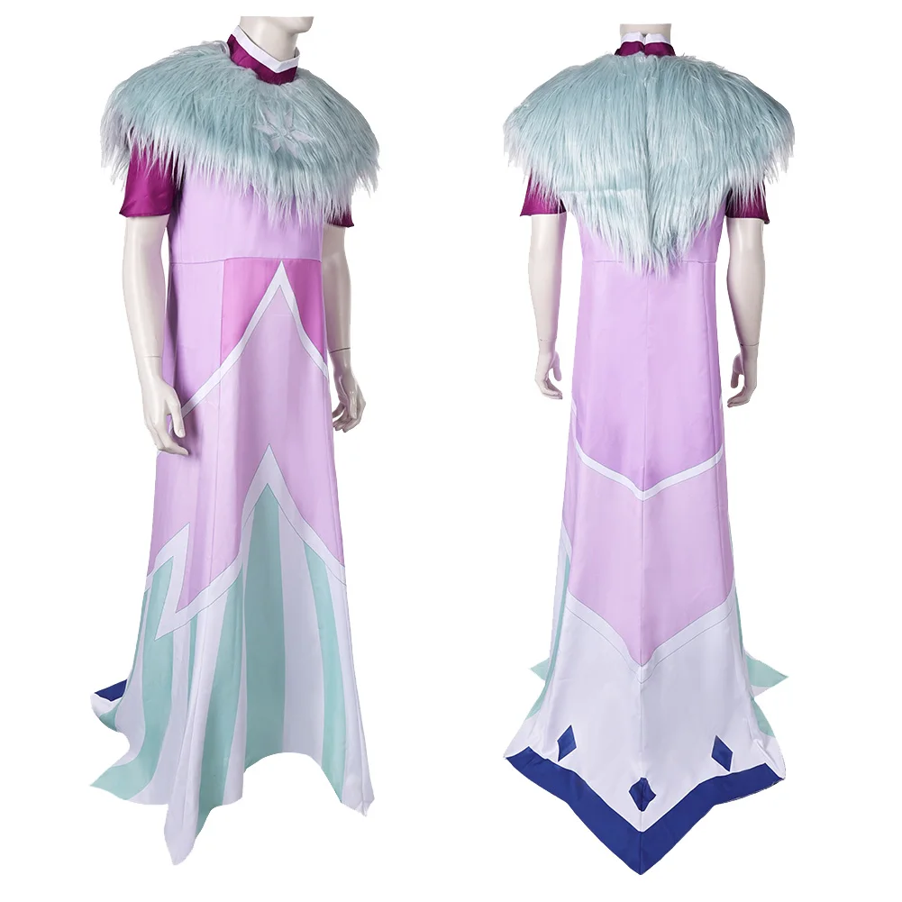 Cartoon Helluva Cosplay Boss Andrealphus Role Costume Men Long Skirt Fur Shawl Hallowmas Party Uniform Carnival Role Play Suits