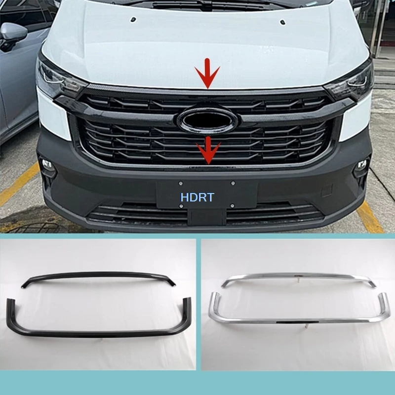 

For Ford Transit 2023 + Car Styling Protector Decoration Accessories Exterior Sticker Front Racing Grille Trim Mesh Hood Molding