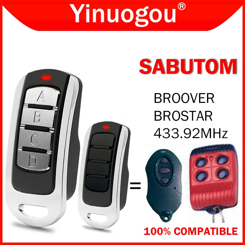 

SABUTOM BROOVER BROSTAR Garage Door Remote Control Duplicator 433.92MHz Rolling Code Gate Remote Control Garage Door Transmitter