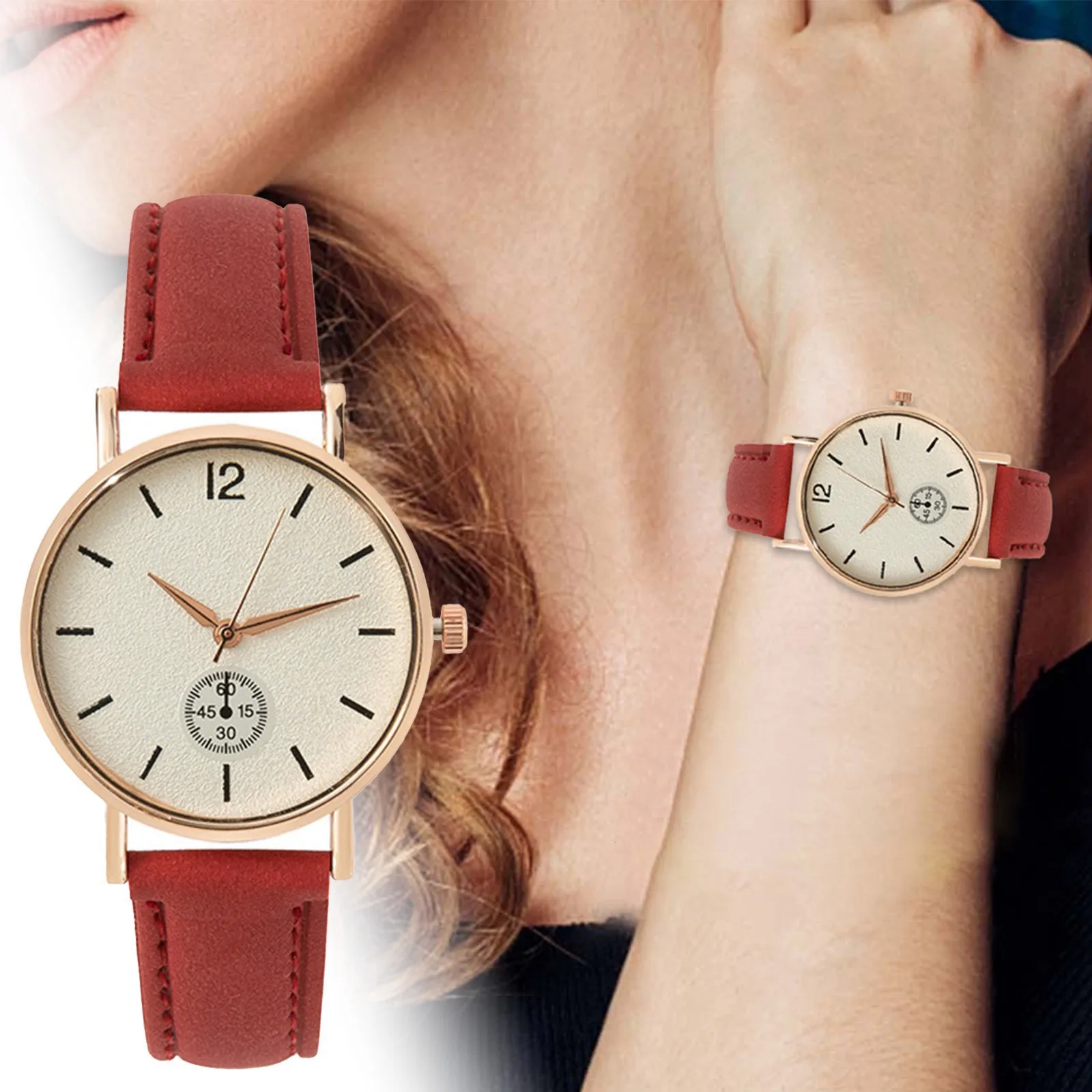 

Classic Women'S Vintage Watch Soft Easy To Read Dial Strap Simple Watch For Women Quartz Wristwatch Female Fashion Leather Clock