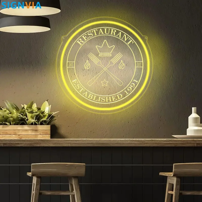 

Customizable Restaurant Neon Sign - USB Powered Wall Decor Light for Indoor Atmosphere Night Lighting and Special Occasion Gifts