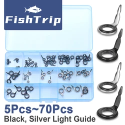 FishTrip Single Foot Fishing Rod Guides Repair Kit Micro Guides for Light-spinning, Casting and Fly Rod 0.076g~0.77g