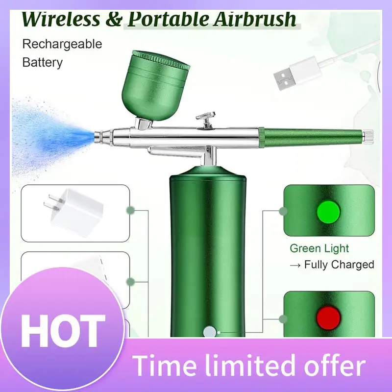 

Набор аэрографа A11R с компрессором, аэрограф без засорения с насадкой 0,3 мм и набором чистящих кистей для макияжа, дизайна ногтей