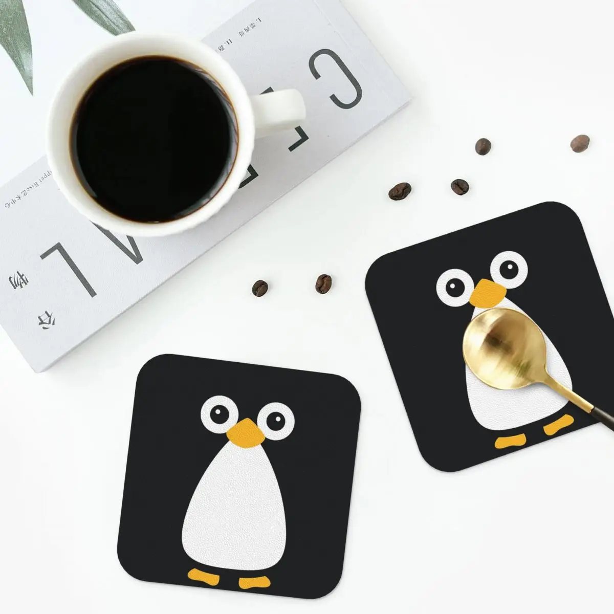 Cute Vector Penguin Coasters Heat Resistant Mat Table Decoration And Accessories Induction Mat For Drying Dishes Mat Coffee Mat