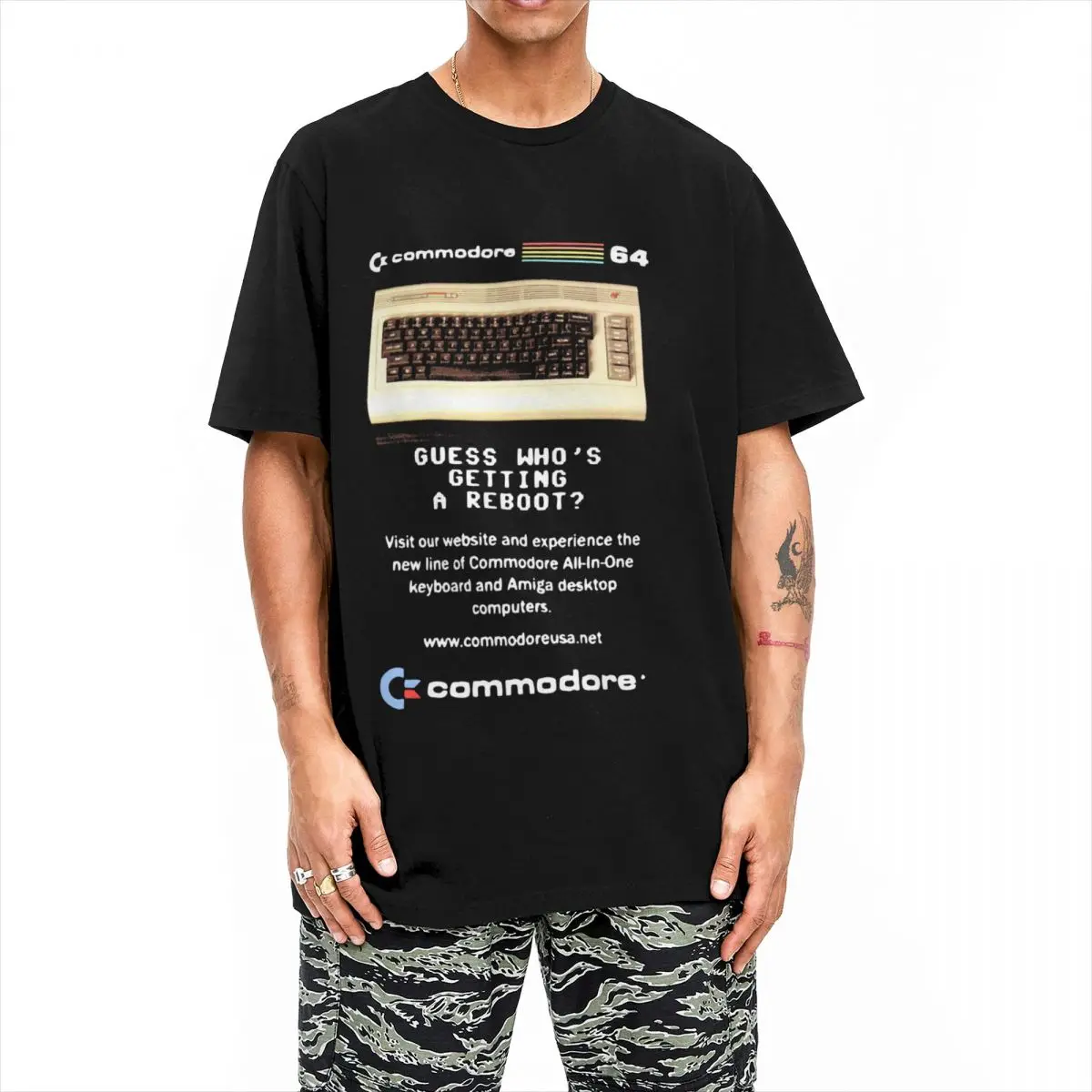 Commodore 64 Retro Computer T Shirt Men Cotton Tops Shirts Ullzang C64 Amiga Geek Nerd O-neck Short Sleeve