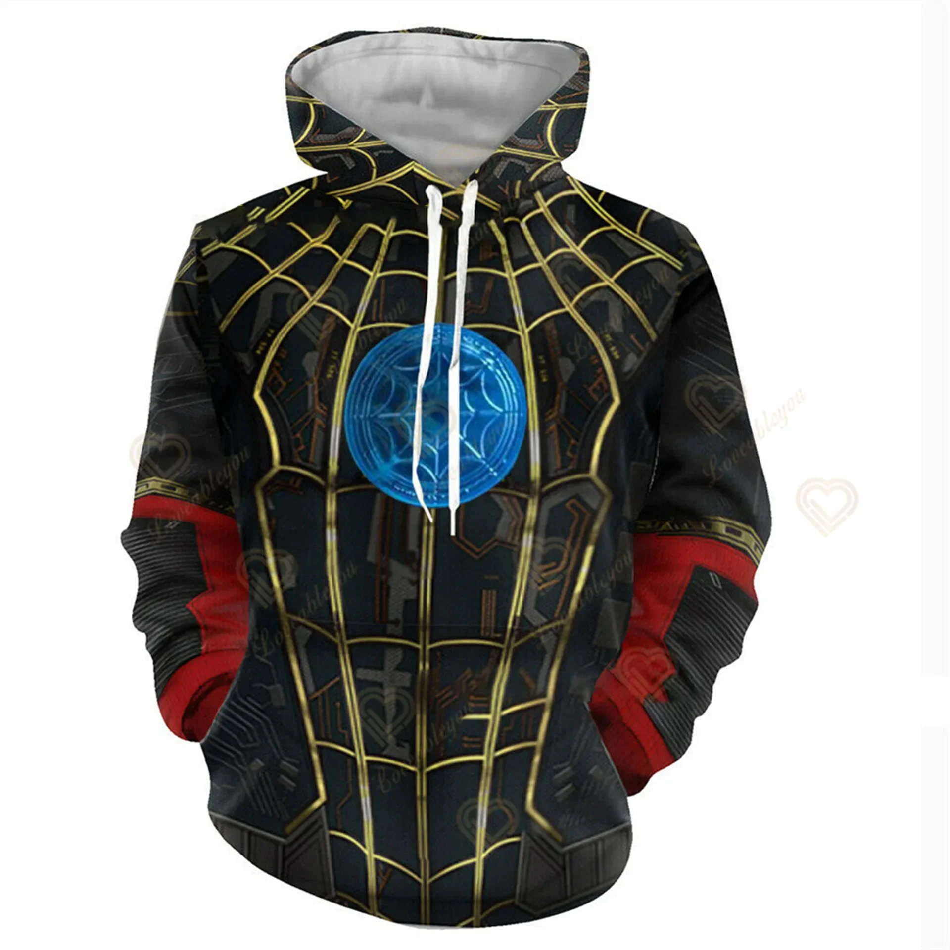 Kids Spiderman Hoodie Sweatshirts 3D Into The Spider-Verse Mens Hoodies Zipper Peter Parker Miles Morales Hoodie Boys Gift