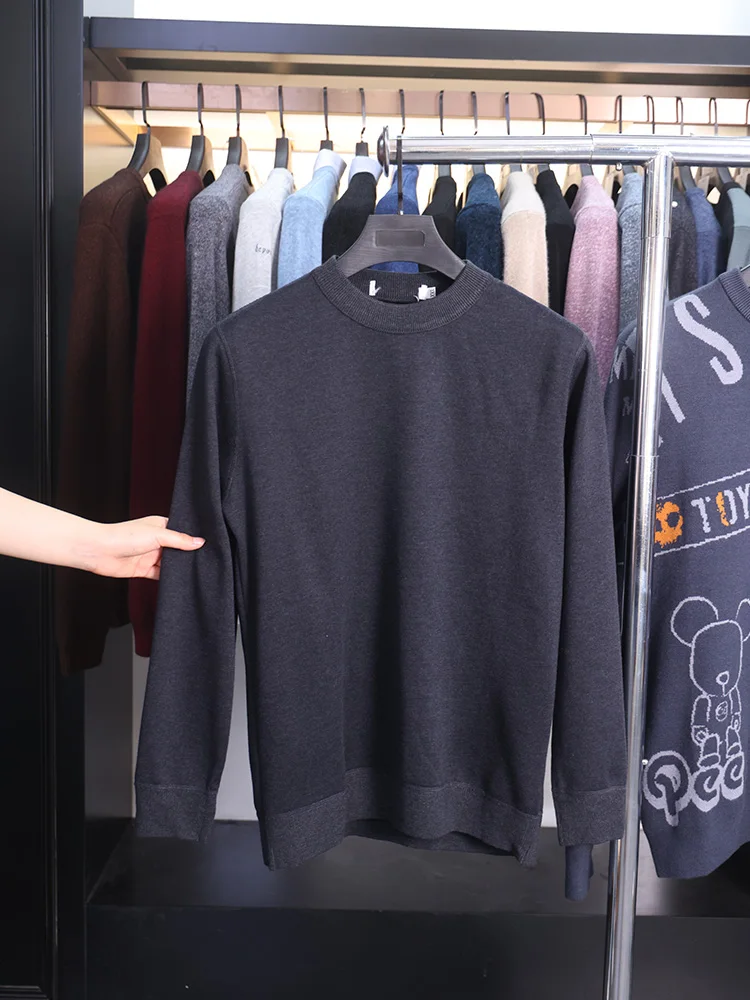 

Homesi, весенне-осенний мужской супермягкий эластичный вязаный свитер на подкладке, теплый, приятный для кожи, круглый шерстяной свитер