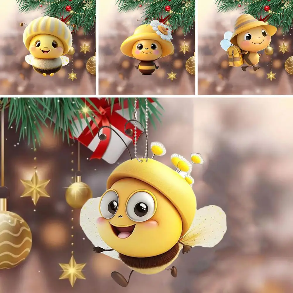 Decorative Bee Pendant Portable Bee Decoration Bee Decorative Pendant Acrylic Hanging Ornament Lightweight Christmas Tree Charm