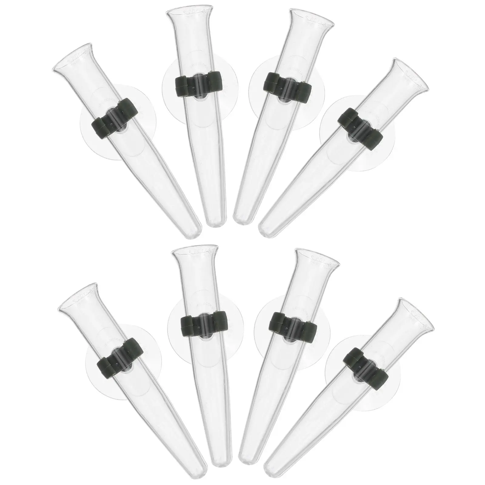 8Pcs Flower Water Tubes Transparent Plastic Suction Cup Floral Stem Holders Fresh Flower Preservation Vase Decorative Hydroponic