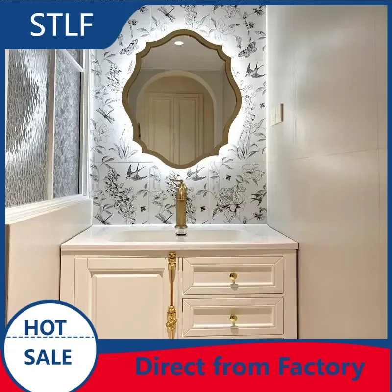 STLF Modern Hotel Wall Mount Floating Cabinet Bathroom Vanity Cabinets With Sink