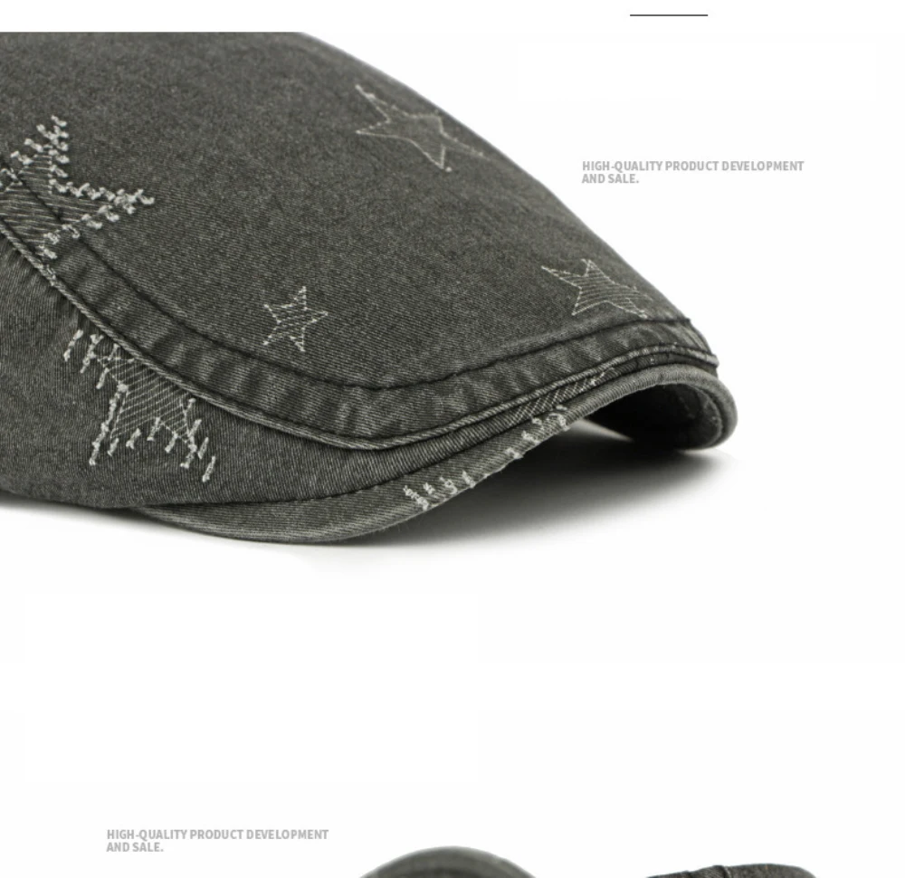 HT5101 Baskenmützen für Herren und Damen 2026 – Neue Stars Ivy Flat Cap für Künstler und Maler, Frühling/Herbst, 100 % Baumwolle – Detail 6