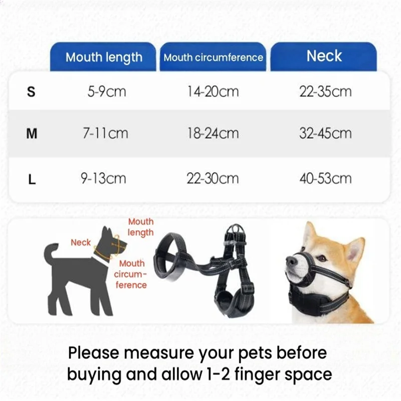 Unique Designer Dog Muzzle Collar 2 in 1 Reflective Adjustable Padded Soft & Comfortable Novelty Mouth Loop Gurad Semi-Closed