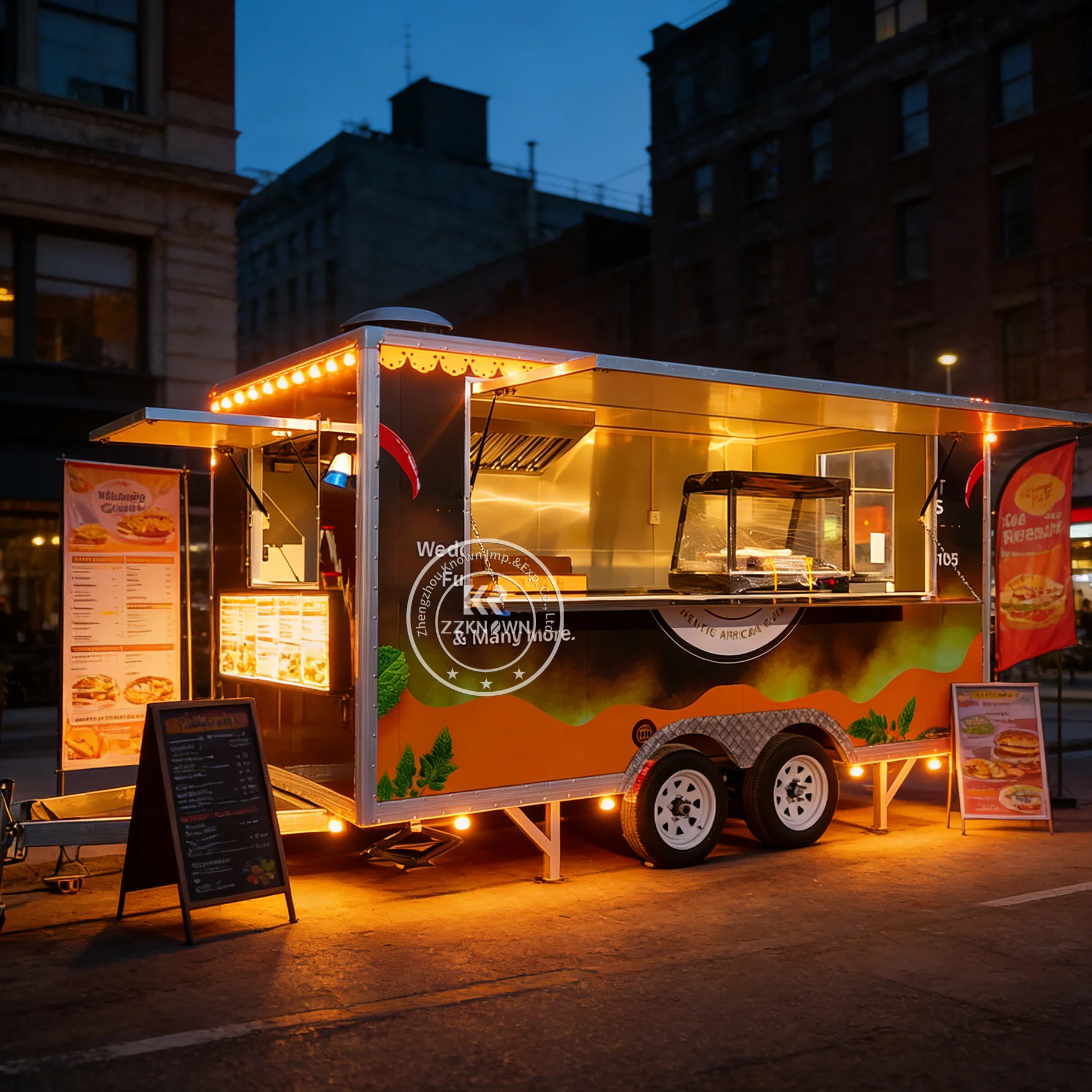 

Concession Trailer Coffee Kiosk Street Pizza Burger Trailer Mobile Food Truck Cart Outdoor Fast Food Trailer With Kitchen