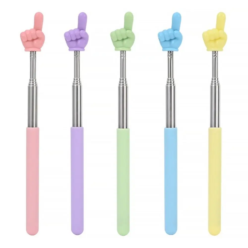 Stainless Steel Teaching Pointer Telescopic Rod Finger Design Finger Reading Sticks Whiteboard Hand Pointer Teaching Tools