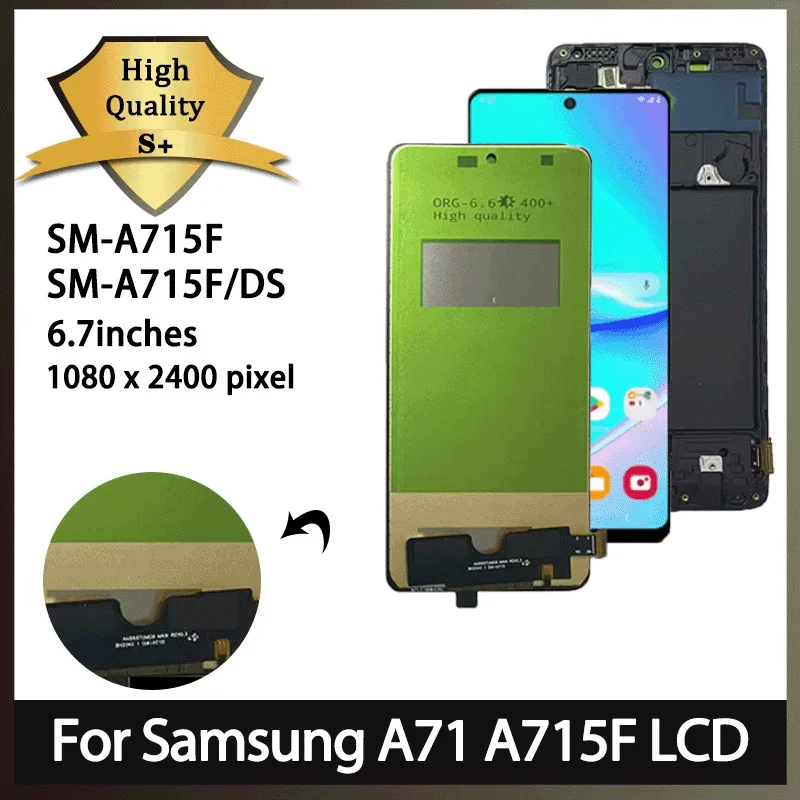 A71 A715 A715F A715FD Премиум ЖК-дисплей для Samsung A71 Дисплей Сенсорный экран Дигитайзер Панель в сборе A715 Экран с рамкой