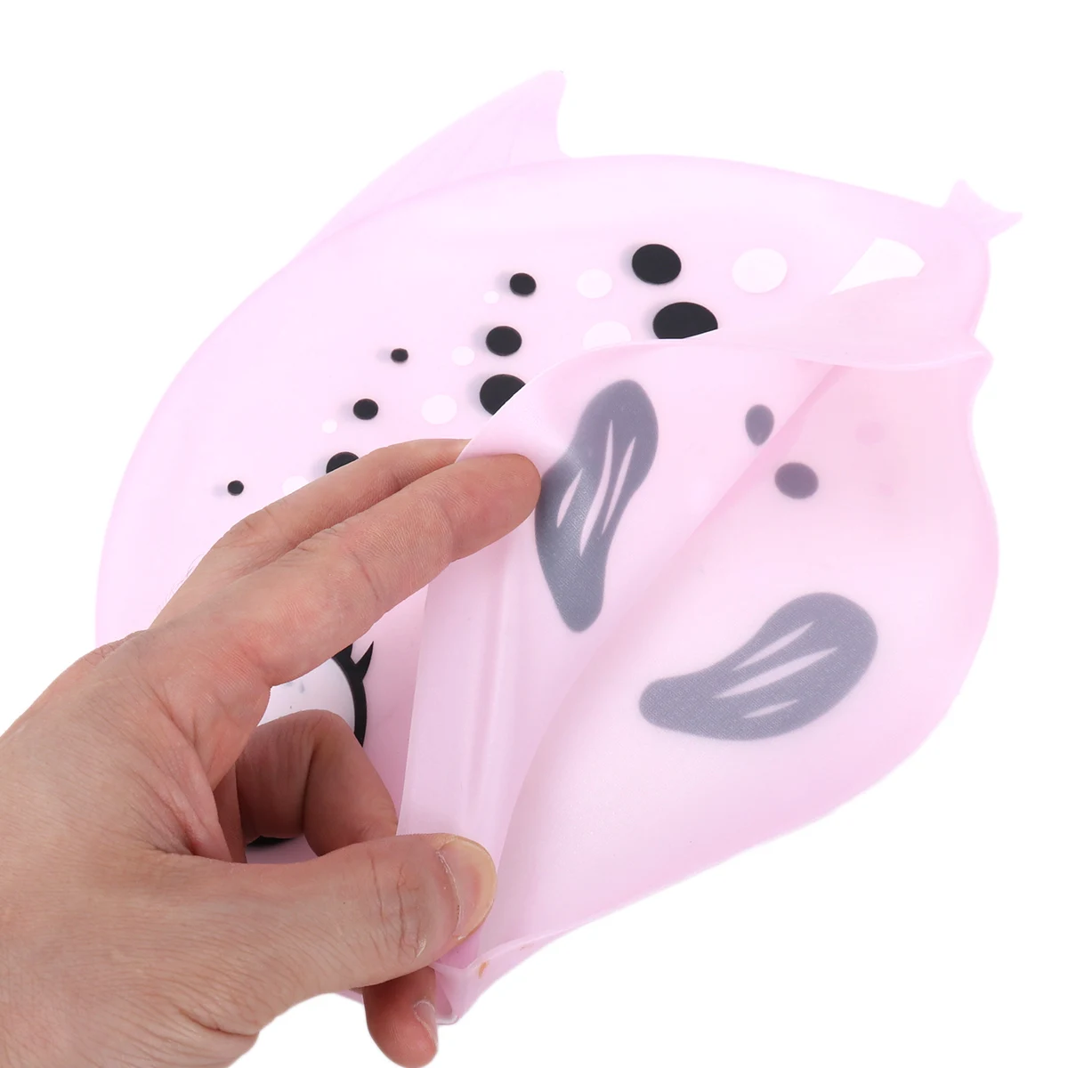 

Swimming Cap Pink Fish Pattern Kids Silicone Swim Cap Lightweight Flexible Durable Hair Protection Easy On Off For