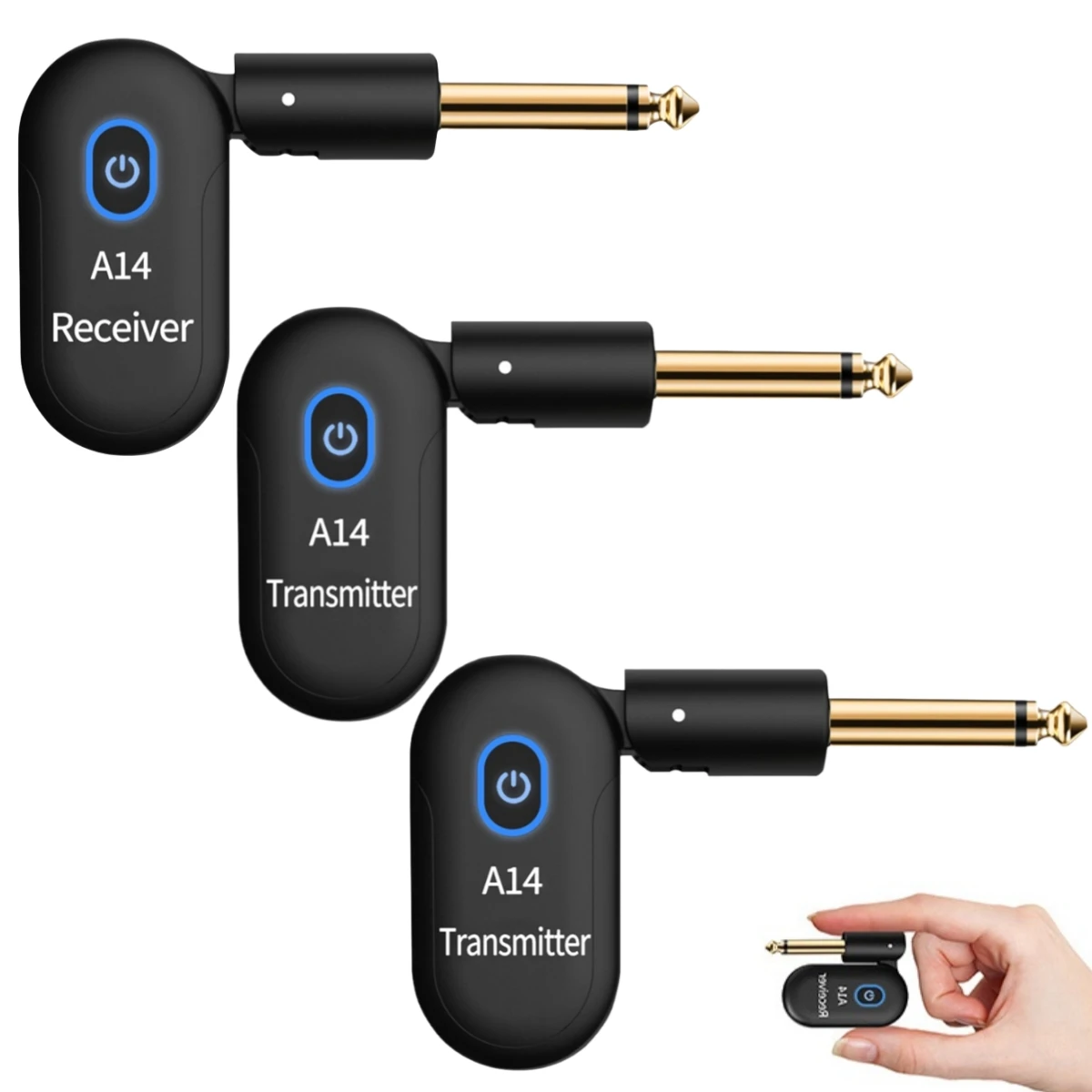 Bezprzewodowy system transmisji gitarowej działający w 2 4 GHz dla muzyków z podwójnymi nadajnikami i jednym odbiornikiem