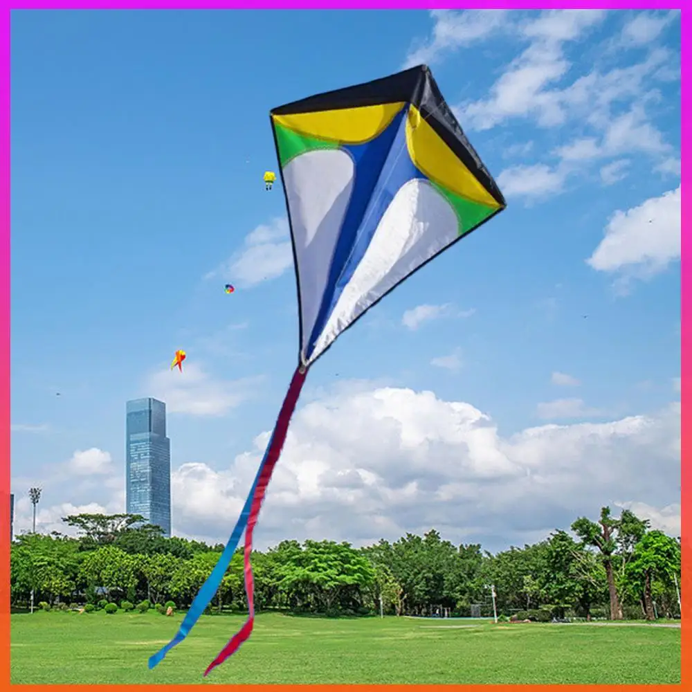 프라이머리 스턴트 연 다이아몬드 모양 연 긴 꼬리가 있는 대형 연 장난감 쉽게 날릴 수 있는 어린이를 위한 조정력 향상